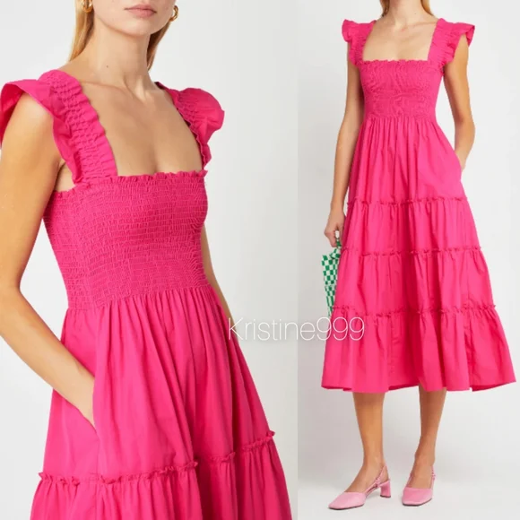 Anthropologie | Dresses | Kourt Calypso Maxi Dress In Magenta Hot Pink Sz  Xs New | Poshmark